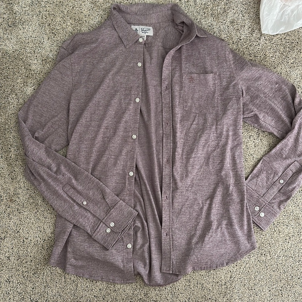 Men’s Heathered Purple Soft button up